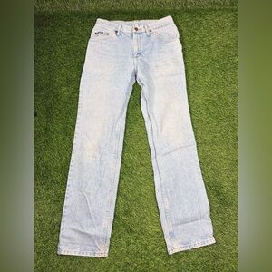 Lee Light Wash Straight Leg Jeans 31x32 Y2K 90s Style 100% Cotton Denim